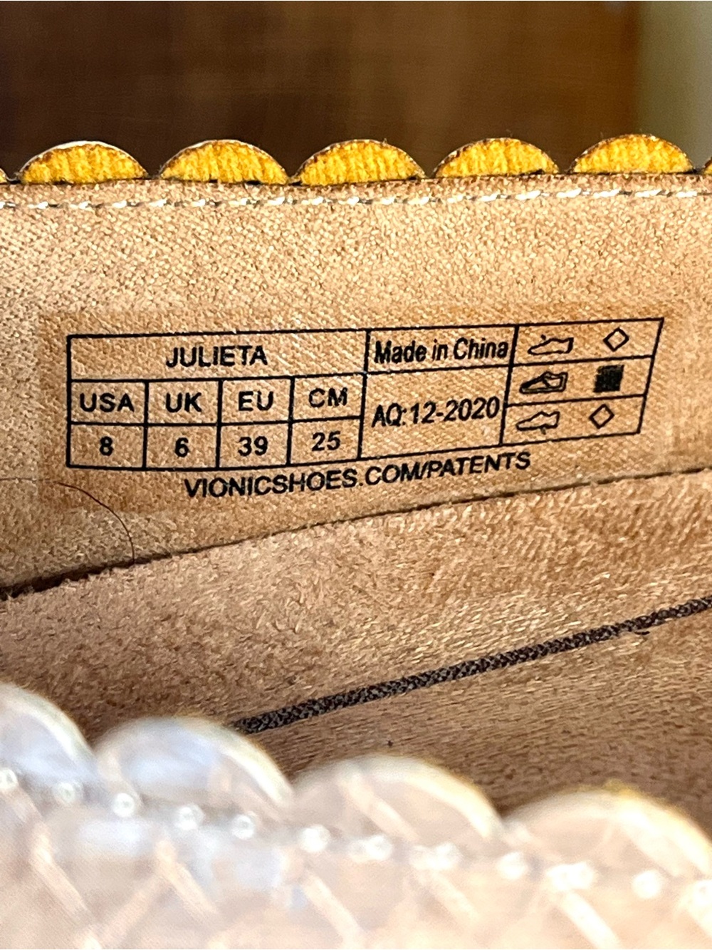 Vionic Julieta Tan Scalloped Leather Ballet Flats Size 8 - Picture 12 of 12